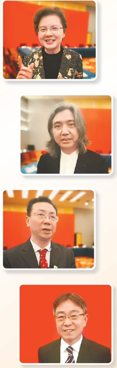 图片从上至下依次为:闫小培、吴为山、周忠和、高杰。 本报记者 杜尚泽摄