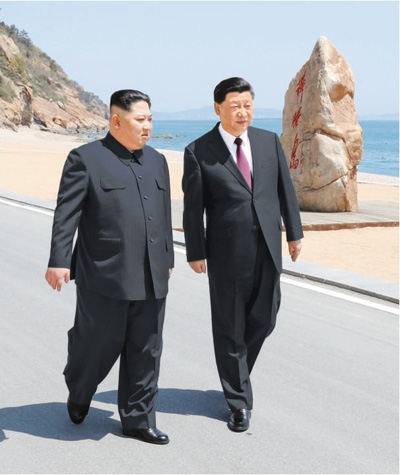  5月7日至8日，中共中央总书记、国家主席习近平同朝鲜劳动党委员长、国务委员会委员长金正恩在大连举行会晤。  新华社记者 谢环驰摄