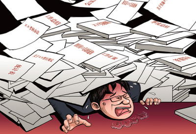 发文电过多!要材料太急!(漫话·四风新表现)