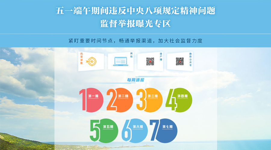 本网推出监督举报曝光专区  欢迎举报五一端午期间“四风”问题