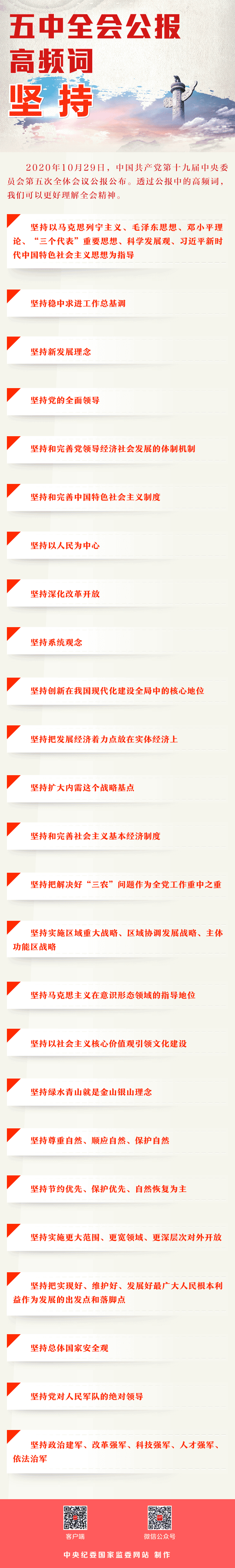 五中全会公报高频词：坚持 