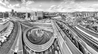 图为南京市江北新区外景。 (资料图片)