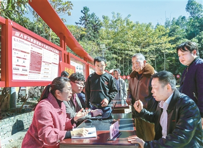 福建省仙游县纪委监委聚焦侵害群众利益的腐败和作风问题,在全县18个乡镇(街道)建立流动接访点,通过开展接访听民意、察民情,切实维护群众利益。图为1月21日,该县纪委监委干部在龙华镇红旗村接访。 吴震 摄