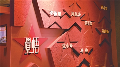 觉悟社纪念馆中,觉悟社先辈的名字以红星的方式出现在墙上