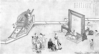 孔子向老子问礼,出自清代焦秉贞绘《孔子圣迹图》。孔子学问广博,曾向老子、郯子等问学。老师只有不断精进自己的学问,才能从容面对学生。